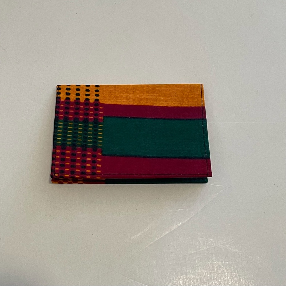 Orange Multicolor African Print Ankara Cotton Handmade Cardholder